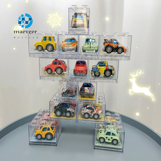 Ma Q Version Alloy Mini Pocket Car Toy Color Cartoon Car Model Building Blocks For Kids