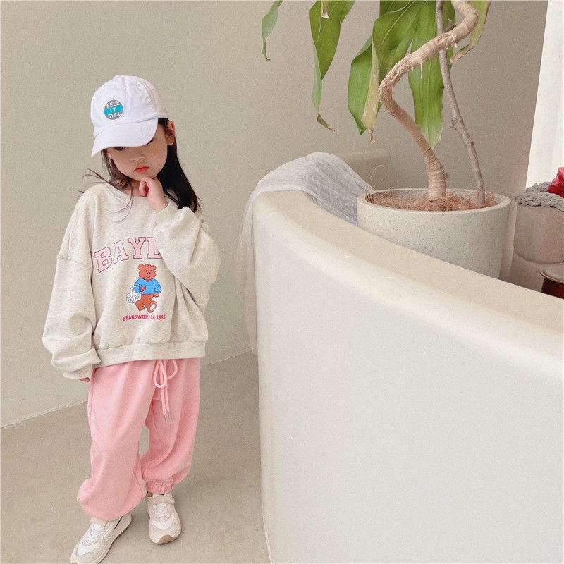 Bộ Đồ Thể Thao Cotton Phong Cách Hàn Nhật Mới 2022 Cho Bé Gái