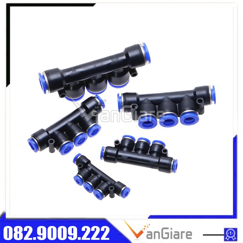 Đầu nối chia 5 ngã khí nén PK ống 4mm 6mm 8mm 10mm 12mm
