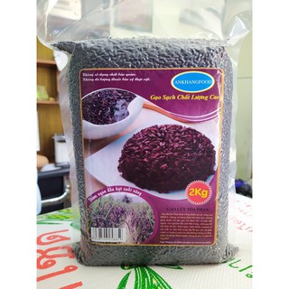 Freeship (túi 2kg) Gạo lứt tím than (lứt đen) loại dẻo  - ANKHANGFOOD