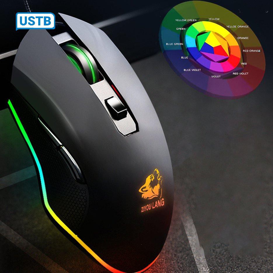 Chuột Máy Tính Free Wolf V1 LED RGB Chơi Game Tự Động Đổi Màu Cực Đẹp