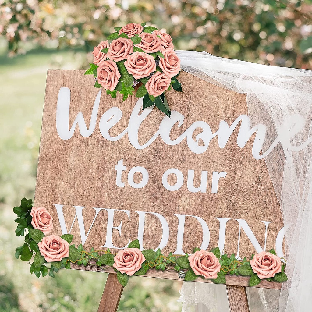 Set 25 Bông Hoa Hồng Giả Bằng Xốp Dùng Để Trang Trí Nhà Cửa / Tiệc Cưới / Valentine