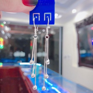 Khuyên tai dáng dài sang chảnh - bông tai nữ bạc ta