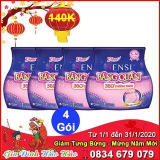 Combo 4 Gói Băng Vệ Sinh Diana Ban Đêm Dạng Quần Size M-L