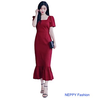 [Mã giảm 30k, 20k,12k, 5k đơn 0đ] Đầm Nữ Váy Maxi Đỏ Đuôi Cá Form Dài Vintage Công Sở Xinh Neppy N1W23