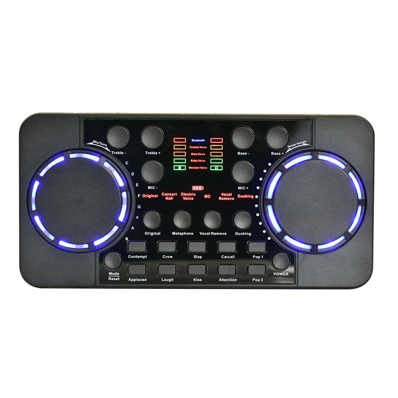 【COD】V300 PRO Sound Card 10 Sound Effects Bluetooth Noise Reduction Audio mixers Headset mic Voice Control for Phone PC