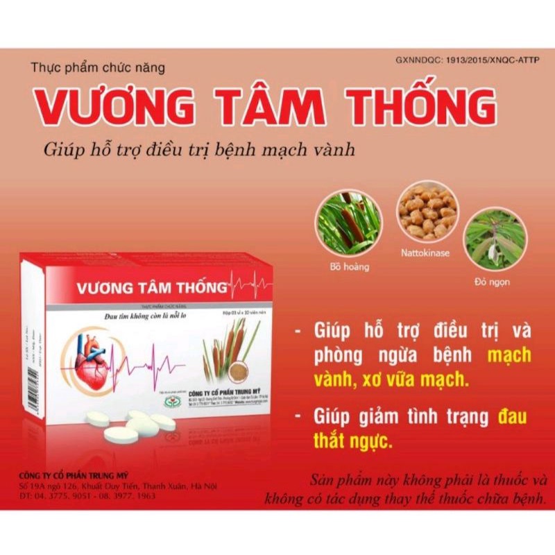 Vương Tâm Thống ⚡ Chính hãng ⚡ Hộp 30v và 90v Hỗ trợ sức khỏe tim mạch