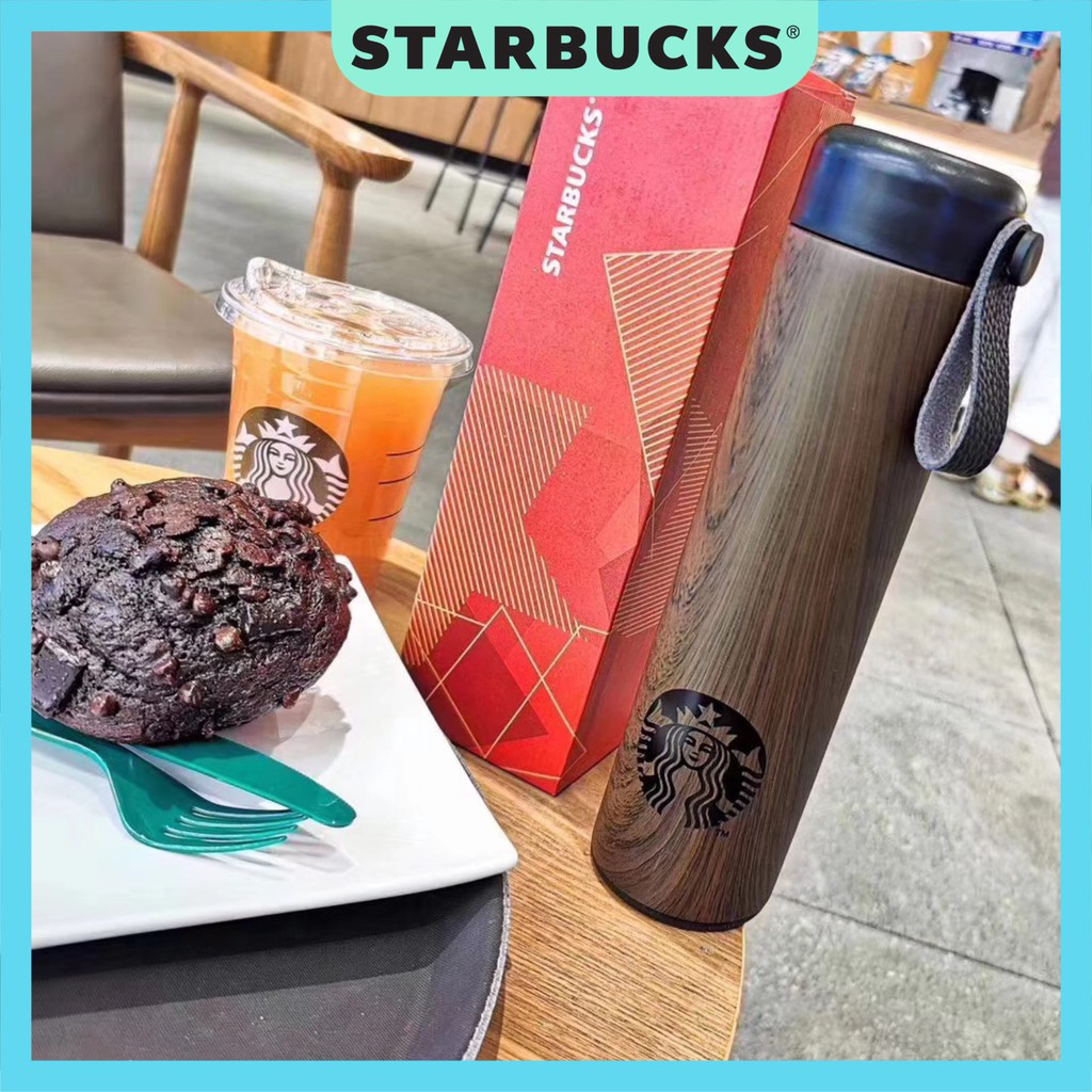 Bình giữ nhiệt chính hãng Starbucks Wooden vân gỗ 🚛 FREESHIP🚛 Dung tích 500ml