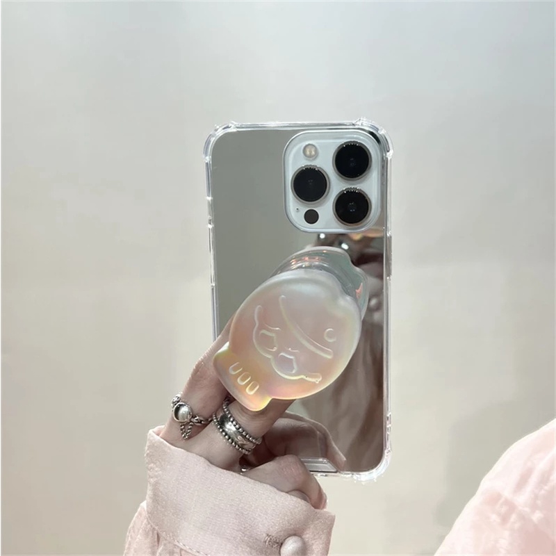 1 Giá Đỡ Điện Thoại iPhone &amp; Android Cầm Tay Pha Lê Laser Hình Cá 3D Màu Kẹo Phong Cách Ins