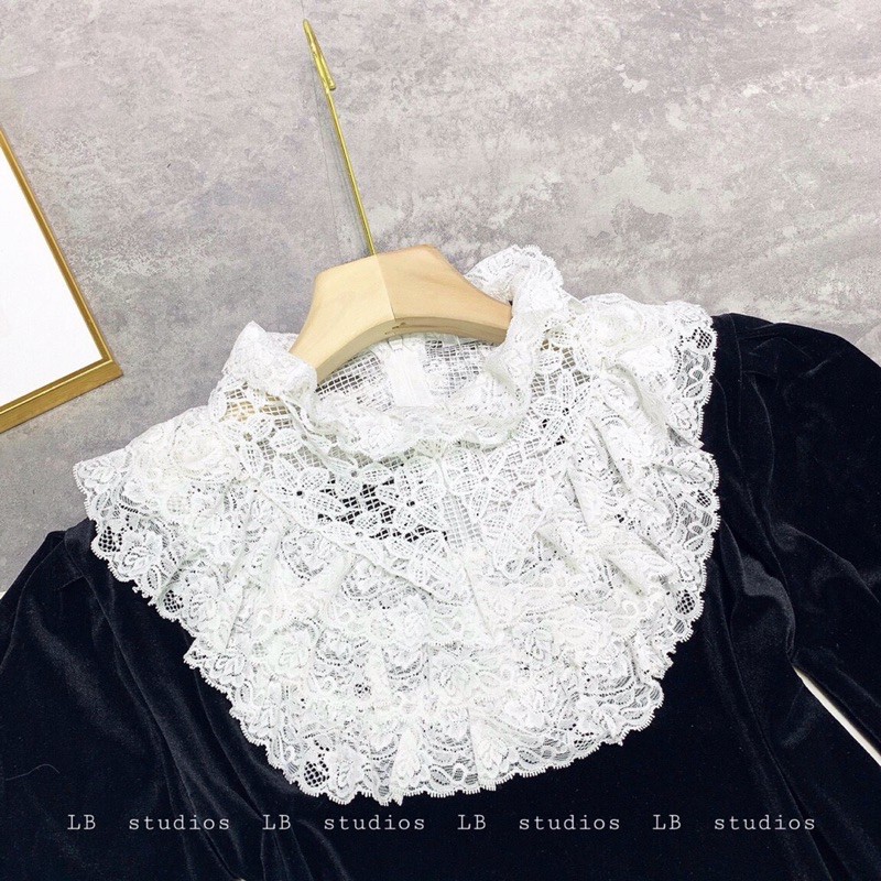 Áo nhung cổ ren hàng tháng 10 quảng chau loại 1 size s m