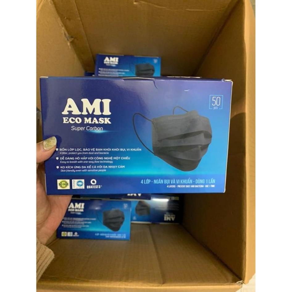 [ FreeShip ] Khẩu trang y tế AMI 4 lớp màu đen