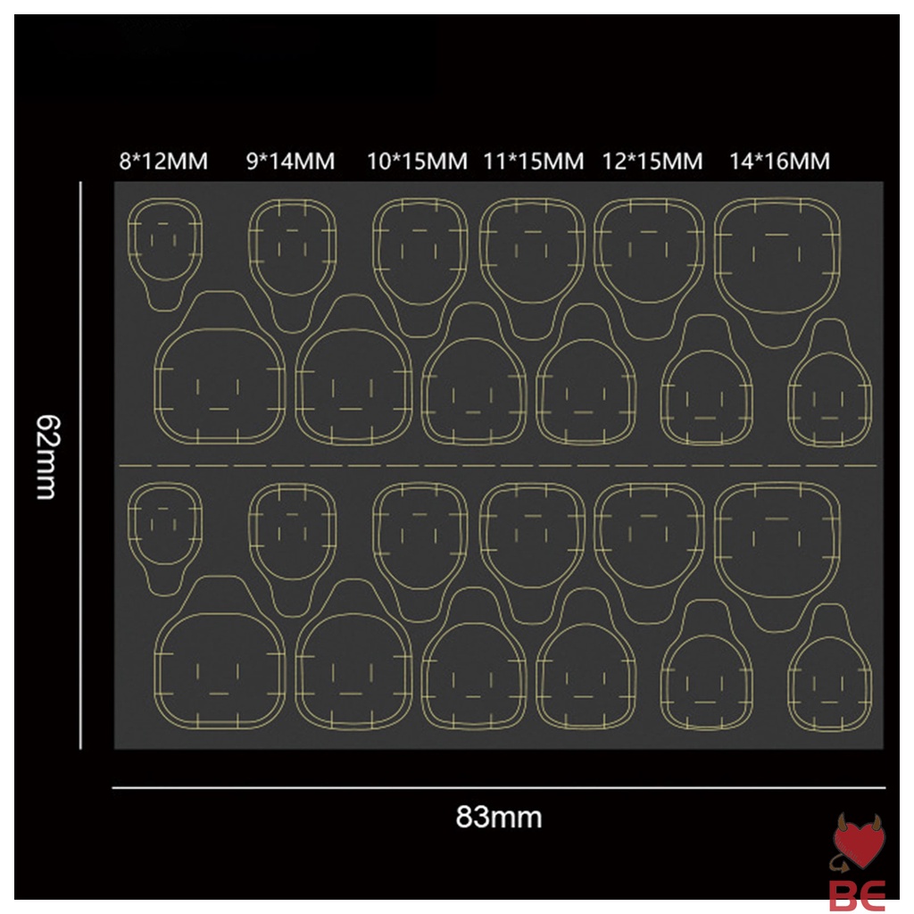 Miếng dán trang trí móng tay hai mặt YADORNOS thoáng khí chống thấm nước