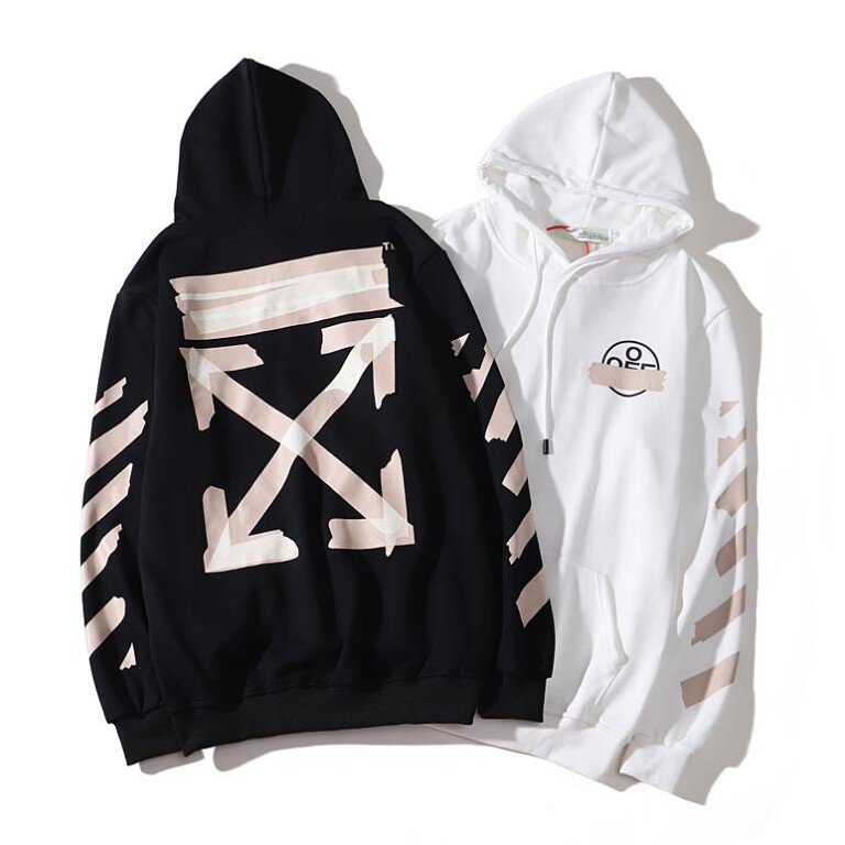 OFF-WHITE Áo Hoodie Off White In Chữ Thời Trang Cao Cấp