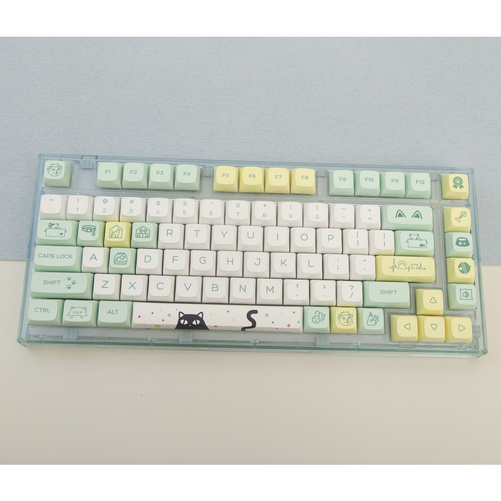 Weird cat keycaps XDA profile Dye-Sublimation PBT keycap Nắp Phím PBT Hình Mèo Sáng Tạo 131 Phím