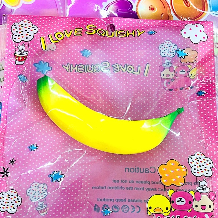 Squishy Hình quả chuối nhỏ Đồ Chơi Xốp Giảm Stress Hình mềm mịn dễ Thương đàn hồi Cho Bé