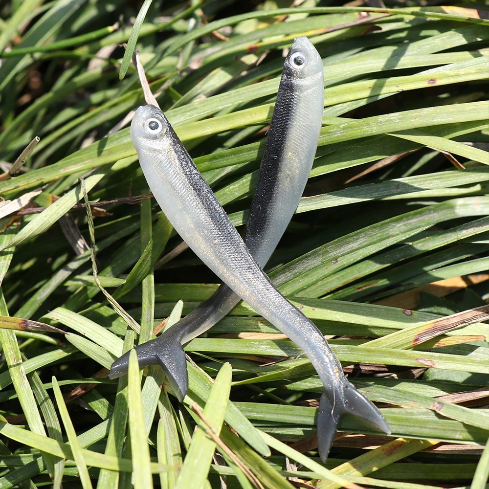 Mồi Câu Cá Giả Mềm 3D Hai Màu Nhỏ Gọn Phù Hợp Với Câu Cá Bass Mandarin Fish, Vvc.