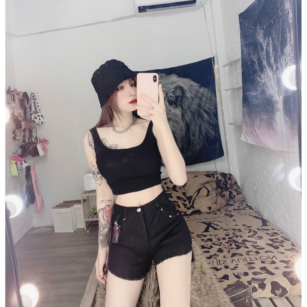 Áo kiểu 2 dây hở lưng sexy cổ u xinh , chất thun bozip mềm mịn mát