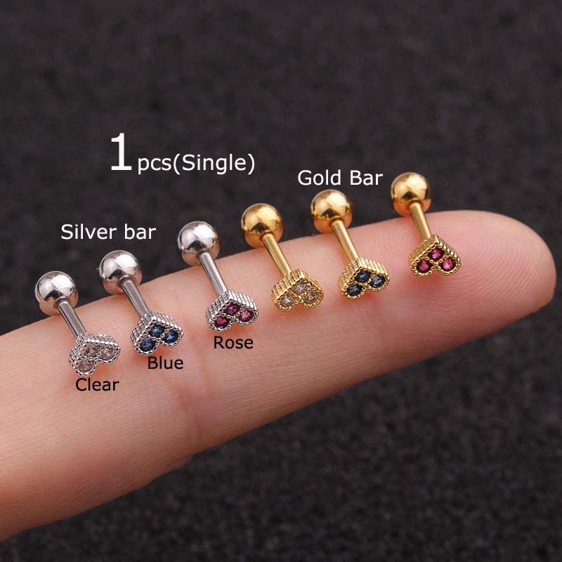 1 Khuyên Tai Hình Trái Tim Mini 16g