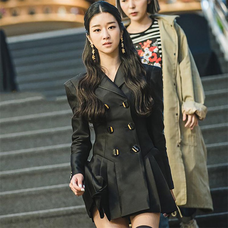 Váy giả vest đuôi xếp li chị đẹp Seo Ye Ji phim Điên Thì Có Sao