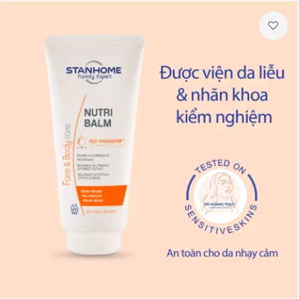 Kem dưỡng làm dịu, giảm ngứa cho da khô, nhạy cảm Stanhome Family NUTRI BALM 200ml