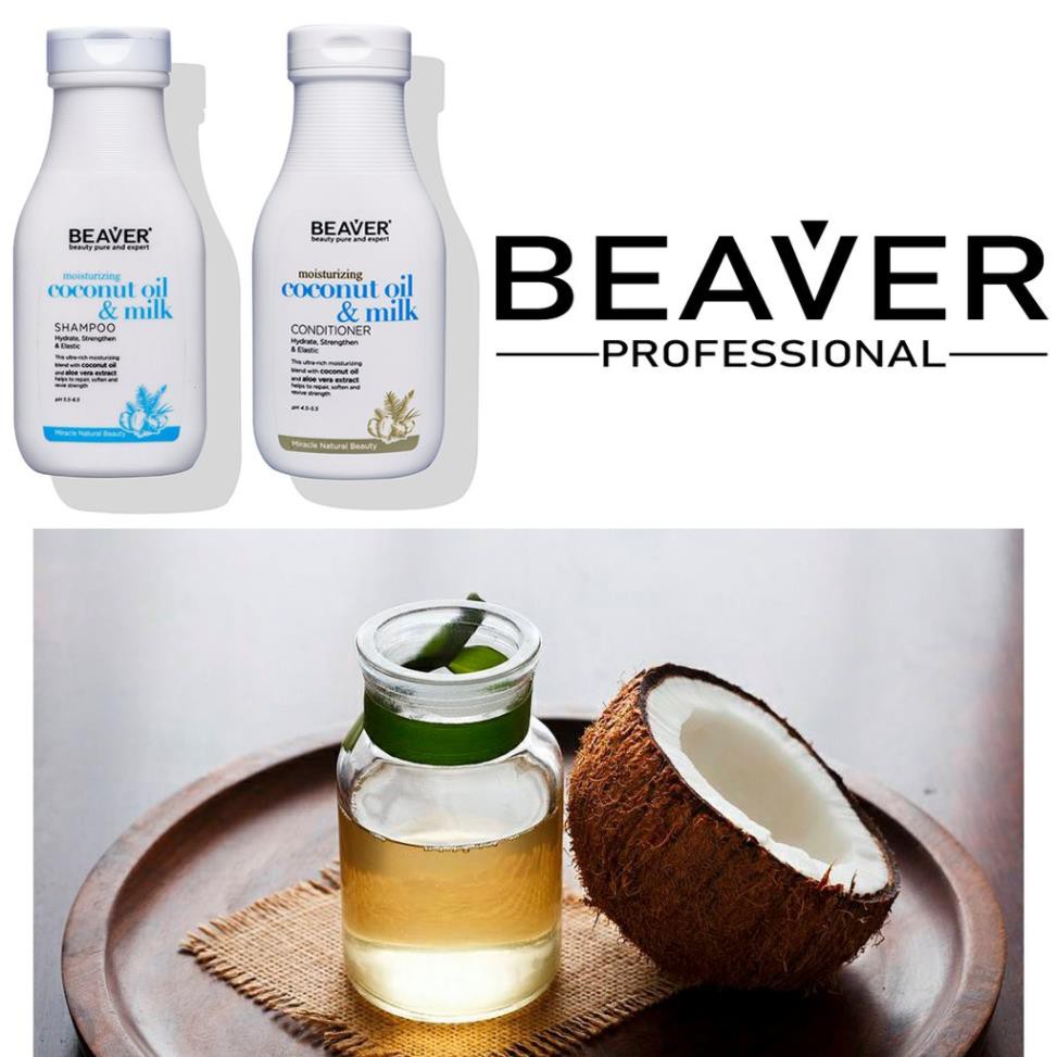 DẦU GỘI XẢ SIÊU DƯỠNG TINH CHẤT DỪA BEAVER COCONUT OIL & MILK 730ML*2