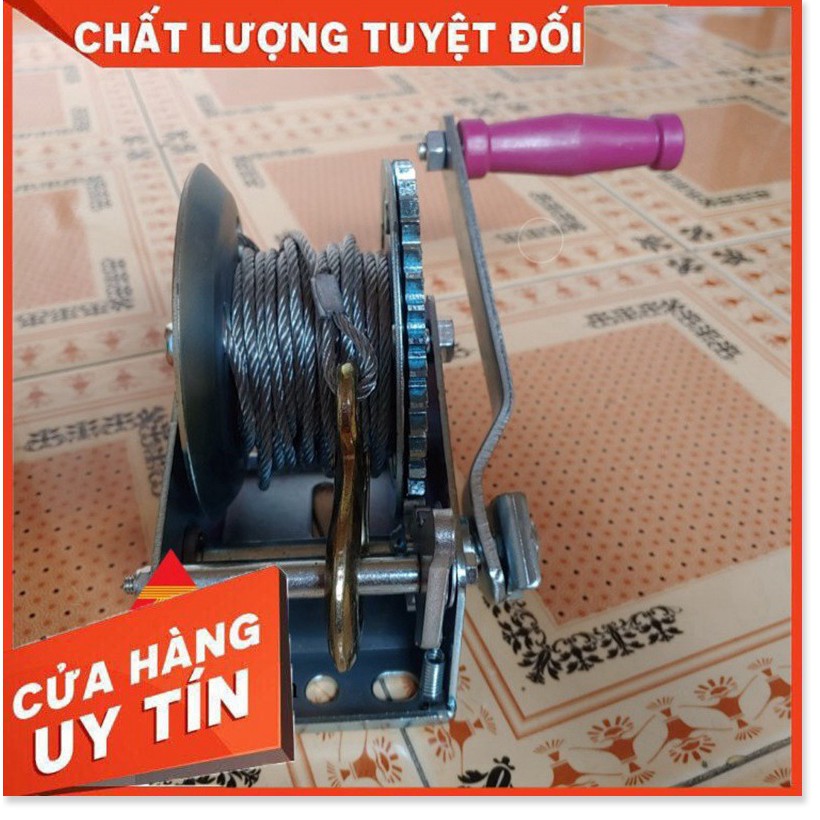 Tời Quay Tay 2000 LBS Tải Trọng 908 Kg Có Cáp Móc 10 Mét Cơ Khí Liên Sơn