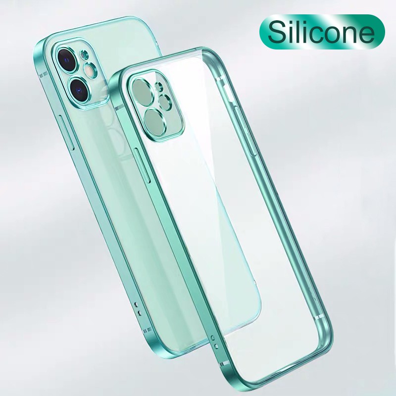 Ốp lưng trong suốt bằng silicon sang trọng cho Iphone 11 Pro Max Mạ góc phải trong suốt Vỏ mềm trong suốt cho Iphone 12 pro max xs max x xr x soft case