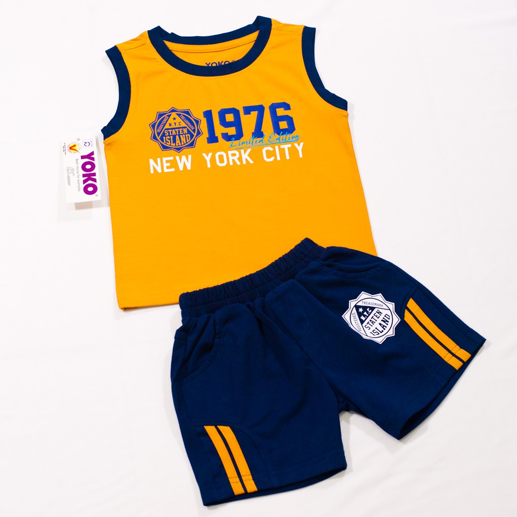 [Mã BMBAU50 giảm 50K đơn 150K] Bộ Quần Áo Thun Sát Nách Bé Trai (1-5 Tuổi) YOKO KID’S FASHION 20027T