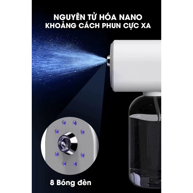 Máy xịt khử khuẩn cầm tay, súng phun khử khuẩn Nano T06, K5 Pro - K1340