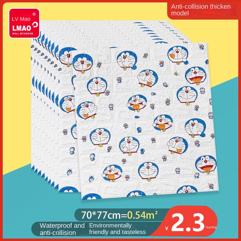 Giấy Dán Tường Chống Ẩm Chống Nước Chống Va Đập Họa Tiết Hoạt Hình Trang Trí Phòng Ngủ Cho Bé Gái