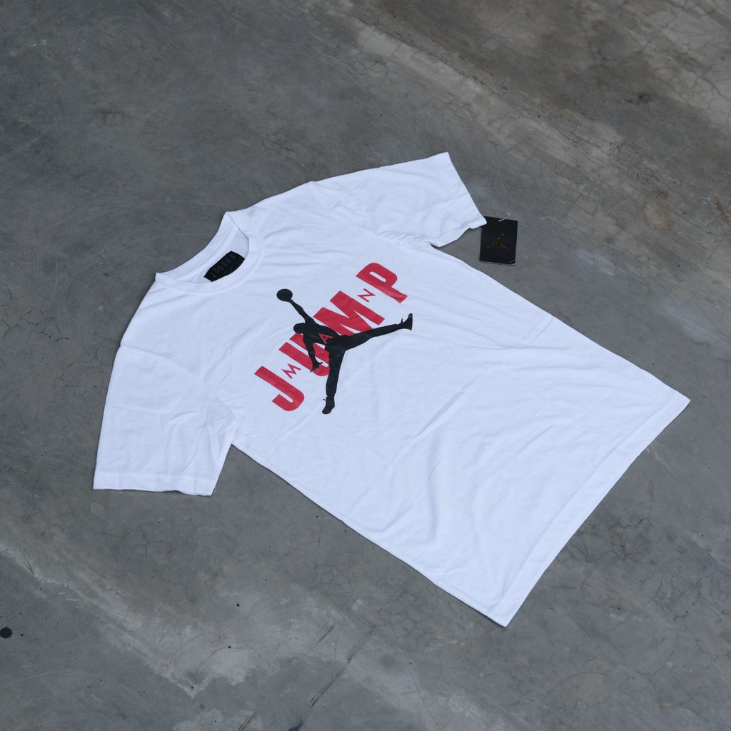 Áo thun trắng in hình Air Jordan Jumpman cá tính