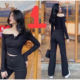 Quần tây ống loe lưng siêu cao (123)(si)