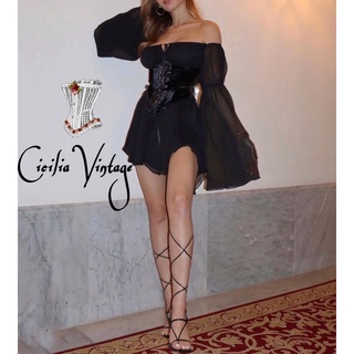 Set váy tơ MINA phối corset và váy xoè
