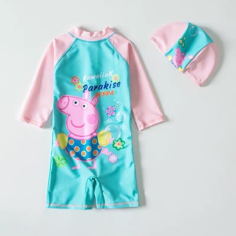 [Kèm nón] Đồ bơi liền Peppa pig bé trai bé gái