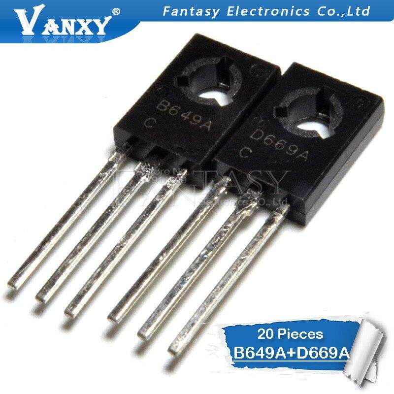 20 chiếc 2SB649A 2SD669A TO-126 (10 chiếc B649A + 10 chiếc D669A) Âm thanh trên ốngjiashop
