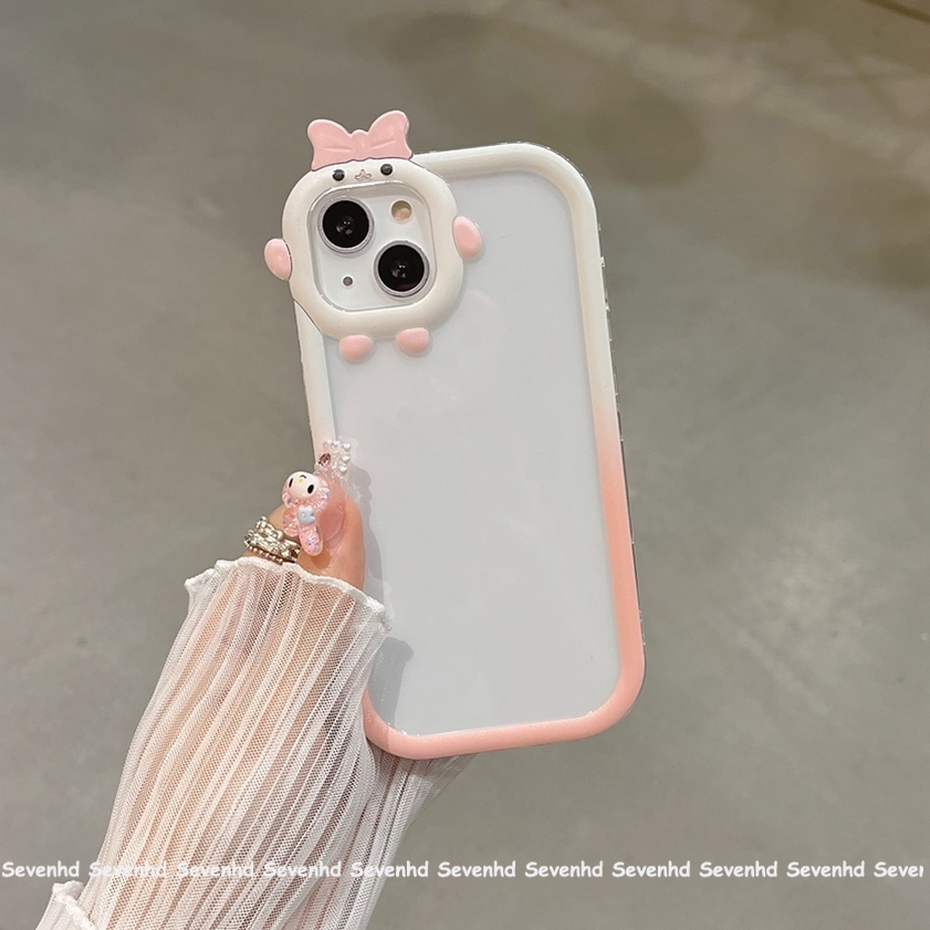 Ốp Điện Thoại Dẻo Trong Suốt Màu Gradient Họa Tiết Quái Vật Nhỏ Cho iPhone 14 13 12 11 Pro Max Xs Max Xr X 7 8 6 6s Plus