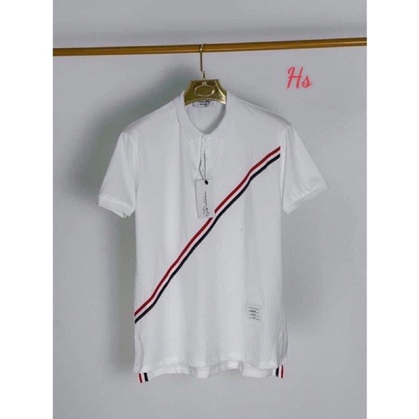 Áo polo viền chéo chất cotton mát