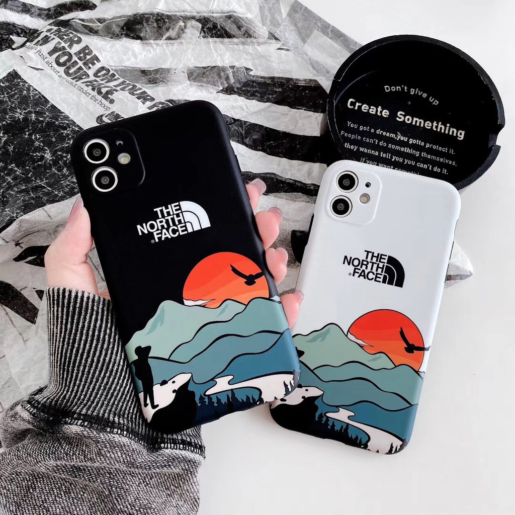 iPhone12 12Promax 12Mini Ốp điện thoại silicone nhám in hình The North Face cho Iphone 7plus 8 + X Xr Xsmax 11 11promax | BigBuy360 - bigbuy360.vn