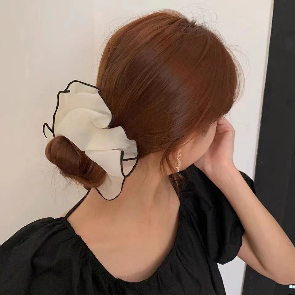 Dây Buộc Tóc Bản Lớn Vải Lưới Thời Trang Hàn Quốc Chất Lượng Cao Cho Nữ