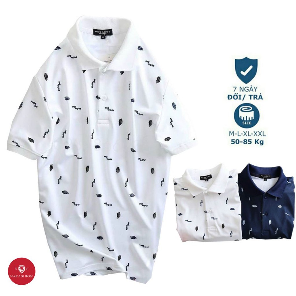 Áo thun polo nam họa tiết in chìm tinh xảo trên nền vải single - Thấm Hút Mồ Hôi, Co Giãn Đa Chiều