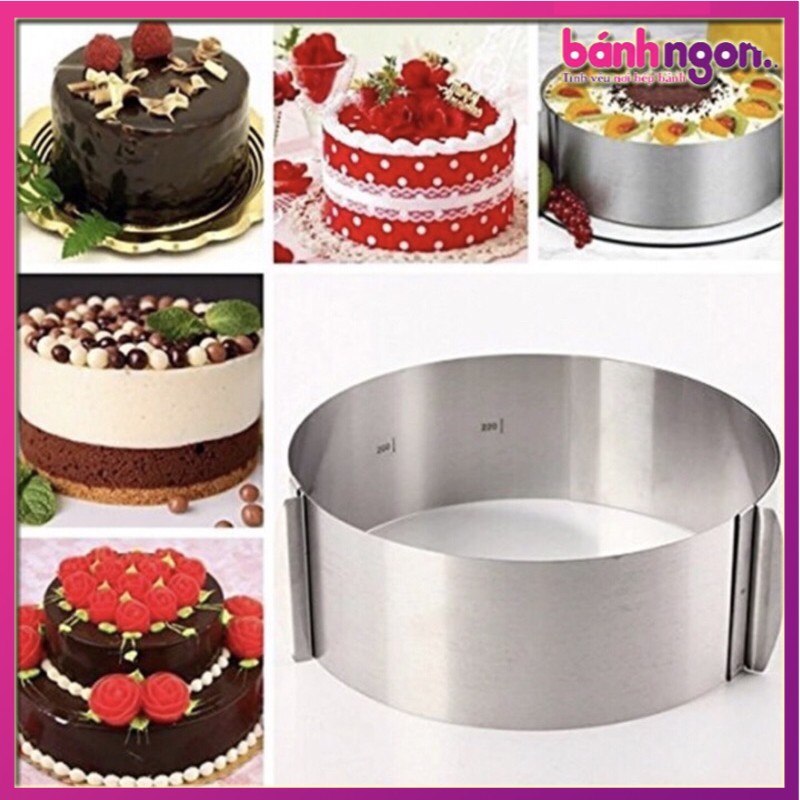 Khuôn ring mousse điều chỉnh kích thước từ 16cm đến 30cm