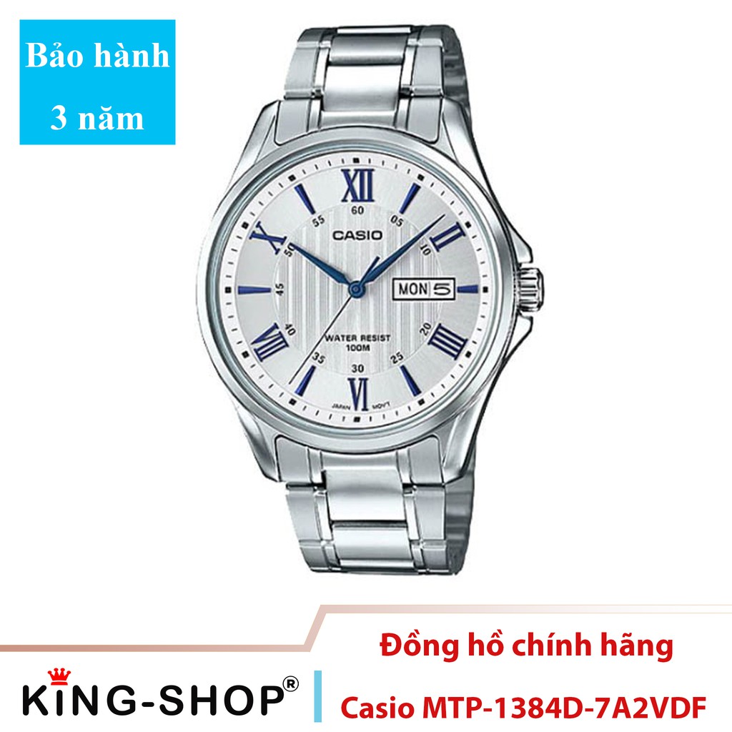 Đồng hồ nam Casio Standard thể thao, điện tử giá rẻ - Dây bằng thép không gỉ, chống nước 10ATM (MTP-1384D-7A2VDF)