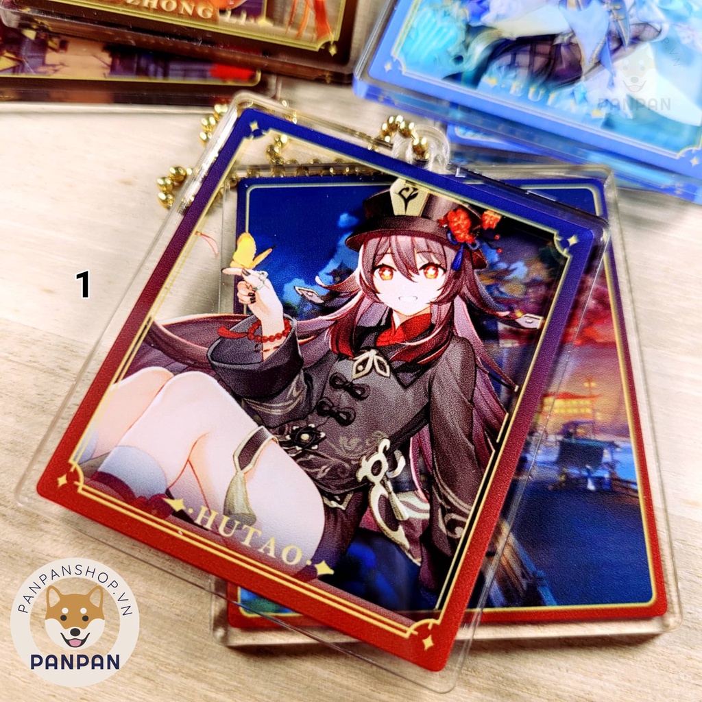 Móc khóa Anime Genshin Impact 2 lớp (6cm) DELUXE
