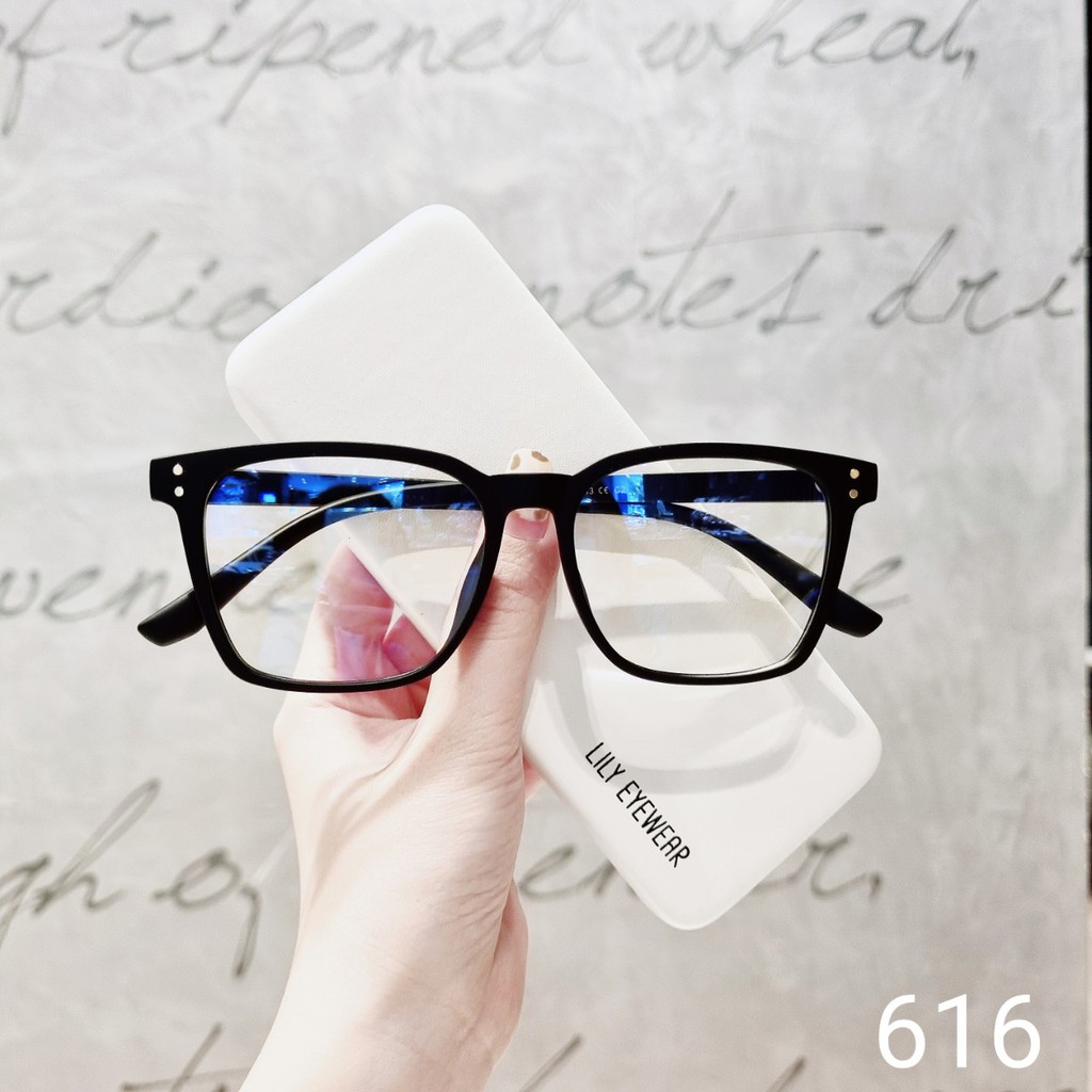 Gọng kính cận nam nữ Lilyeyewear mắt vuông to đi đường chống bụi, màu sắc thời trang - 616 | BigBuy360 - bigbuy360.vn