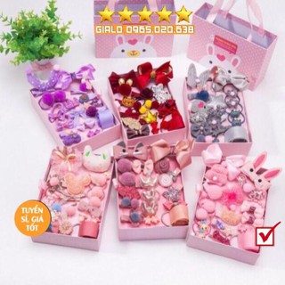 Hộp phụ kiện nơ kẹp tóc phong cách Hàn Quốc cho bé siêu xinh-dễ thương-món quà ý nghĩa dành tặng cho các bé yêu