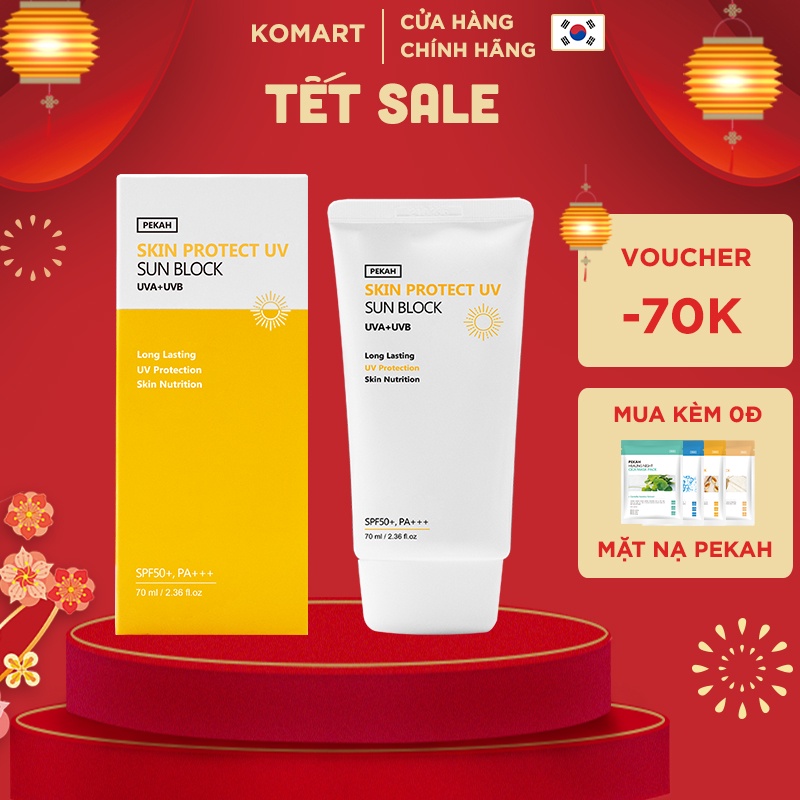 Kem chống nắng Vật Lý PEKAH SKIN PROTECT UV SUN BLOCK SPF50+/PA+++ 70ml