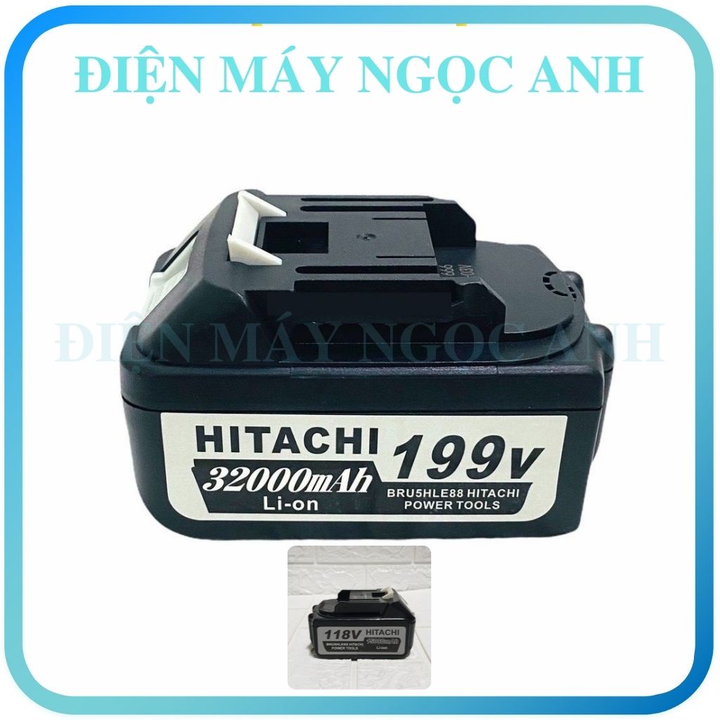 Pin máy khoan siết bắn bắt vít bulong không chổi than hitachi makita dewalt máy 10 Cell màu tím 199V, 118V