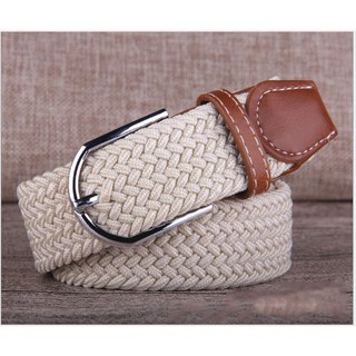 Thắt lưng, nịt lưng nam nữ thời trang vải co giãn (trắng)