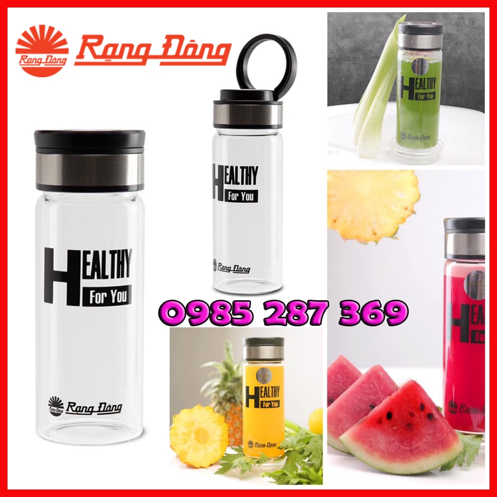 Bình nước thủy tinh cầm tay tiện dụng rạng đông dung tích 0.45L - RD-045G1