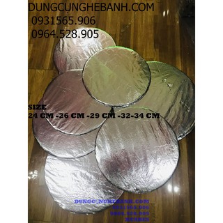 Combo 10 đế tròn đế giấy cứng đế bạc tròn đựng bánh lót đế rau cau